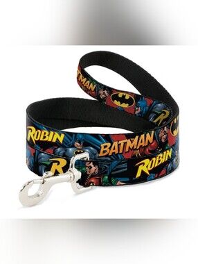 Buckle-Down 6ft Long Wide Dog Leash - Batman & Robin DC Comics Pet Leash